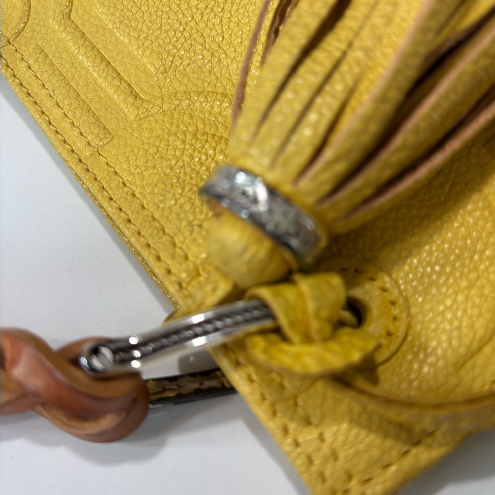 Brighton Yellow and Brown Embossed Shoulder Bag - Picture 9 of 9